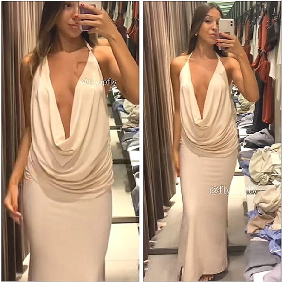 ZARA MIDI  HALTER DRESS - Picture 7 of 17